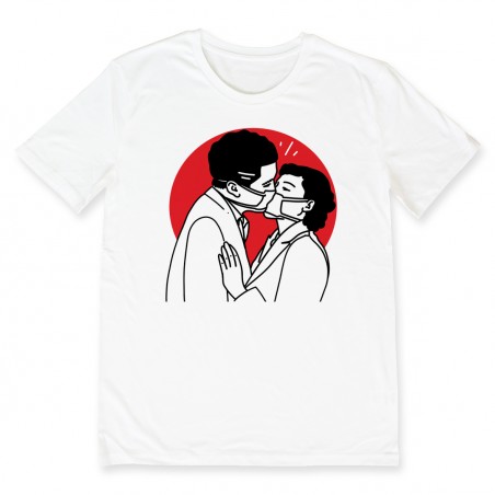 T-shirt COVID KISS MASK Tee shirt en coton imprimé à Toulouse par Bpm Shirt