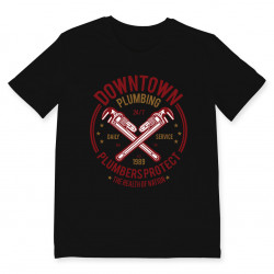 T-shirt DOWNTOWN PLUMBING Tee shirt en coton imprimé à Toulouse par Bpm Shirt