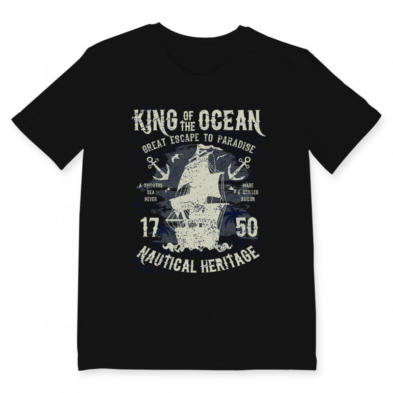 T-shirt KING OF THE OCEAN: Tee shirt en coton imprimé à Toulouse par Bpm Shirt