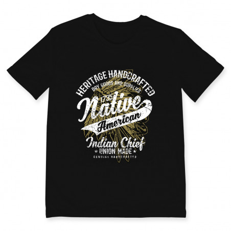 T-shirt NATIVE AMERICAN: Tee shirt en coton imprimé à Toulouse par Bpm Shirt