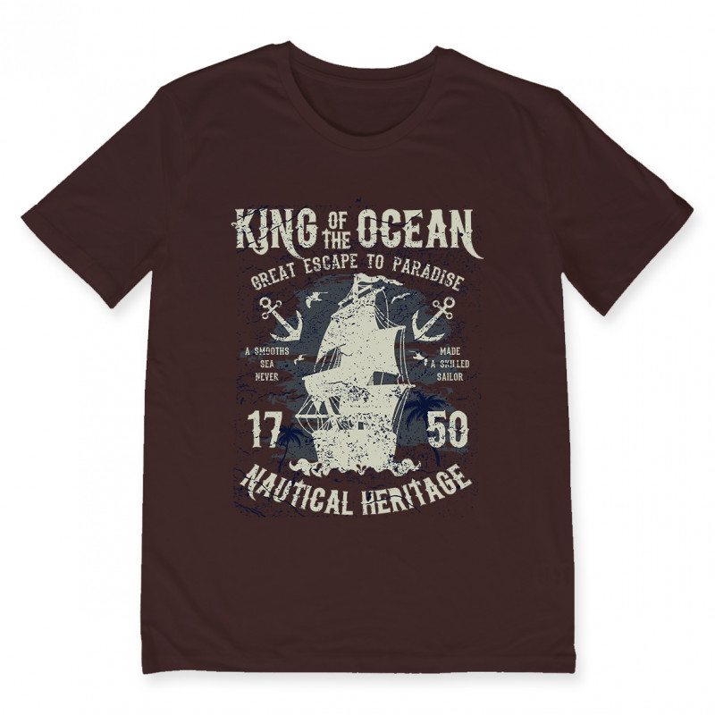 T-shirt KING OF THE OCEAN: Tee shirt en coton imprimé à Toulouse par Bpm Shirt